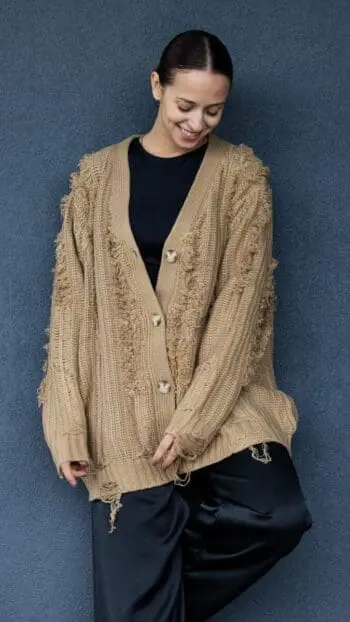 Frayed Knit Cardigan