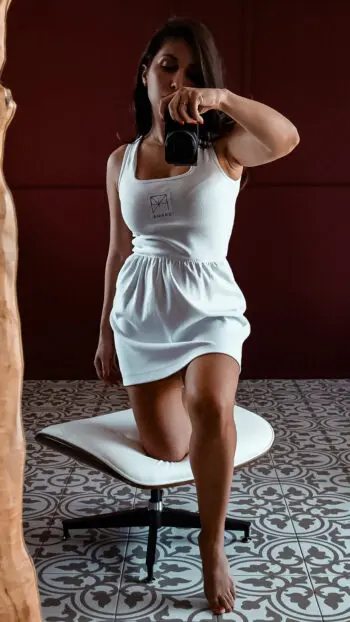 ATHENA WHITE - RIBBED TANK DRESS