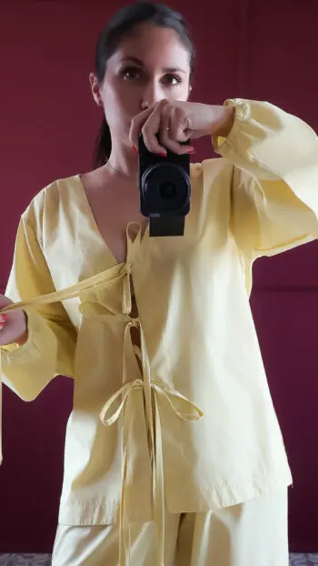 LEMON LIGHT BOW-FRONT SHIRT