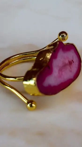 PINK AGATE RING