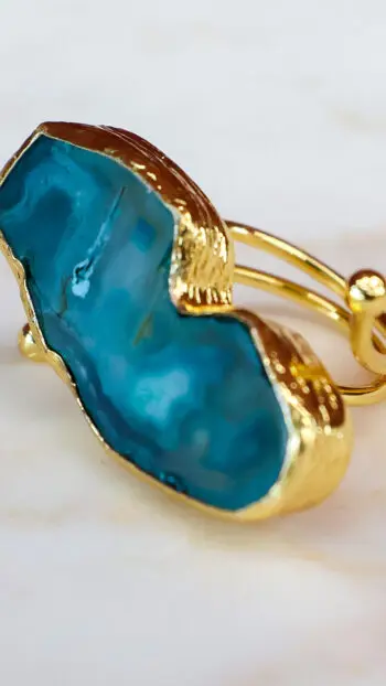 BLUE AGATE RING