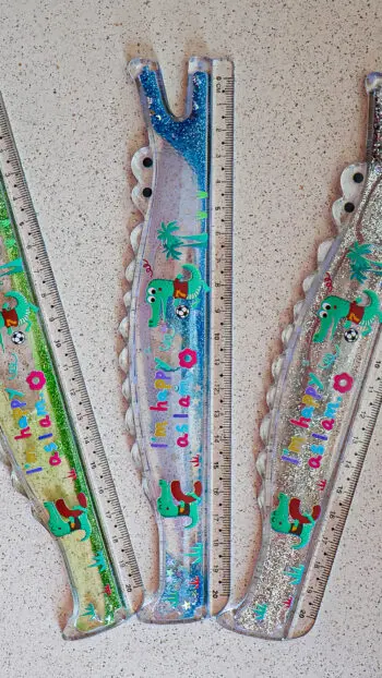 GLITTER CROCODILE RULER