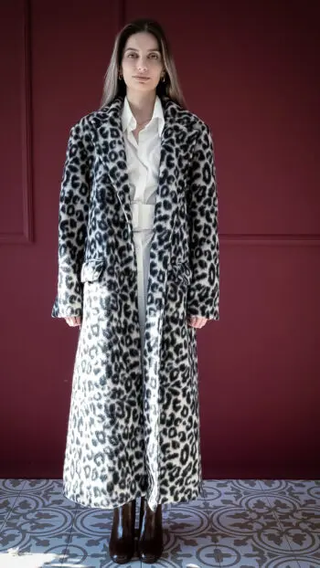 ANIMAL PRINT WOOL COAT