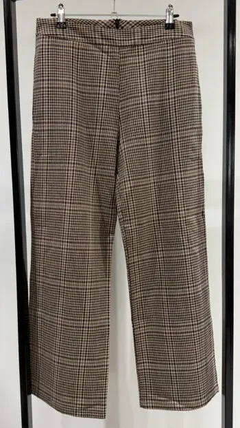 Checked Straight Leg Trousers
