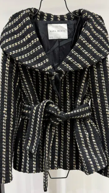 Basic Tweed Belted Jacket