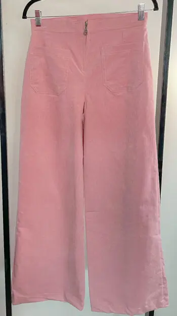 Pink Corduroy Wide Leg Pants