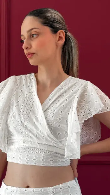 BRODERIE WRAP TOP
