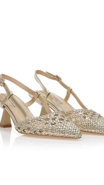GOLDEN WEAVE HEELS